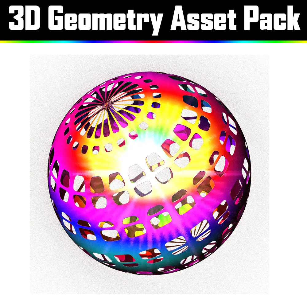 3D Geometry Asset Pack - Psychedelic Art Graphic Assets