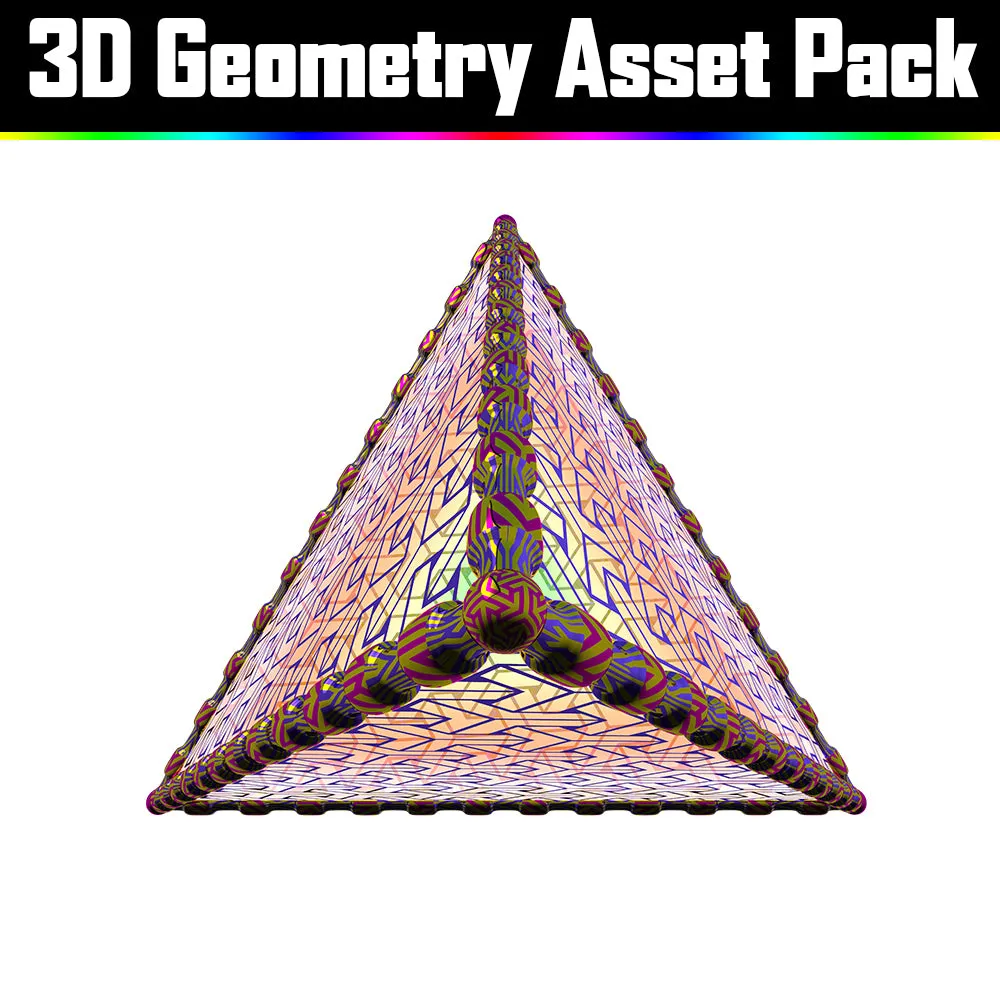 3D Geometry Asset Pack - Psychedelic Art Graphic Assets