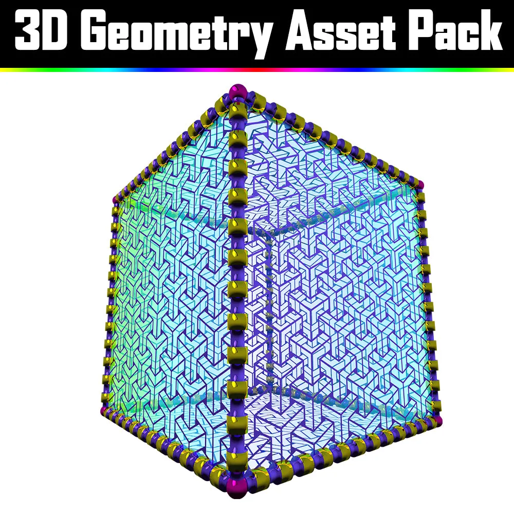 3D Geometry Asset Pack - Psychedelic Art Graphic Assets