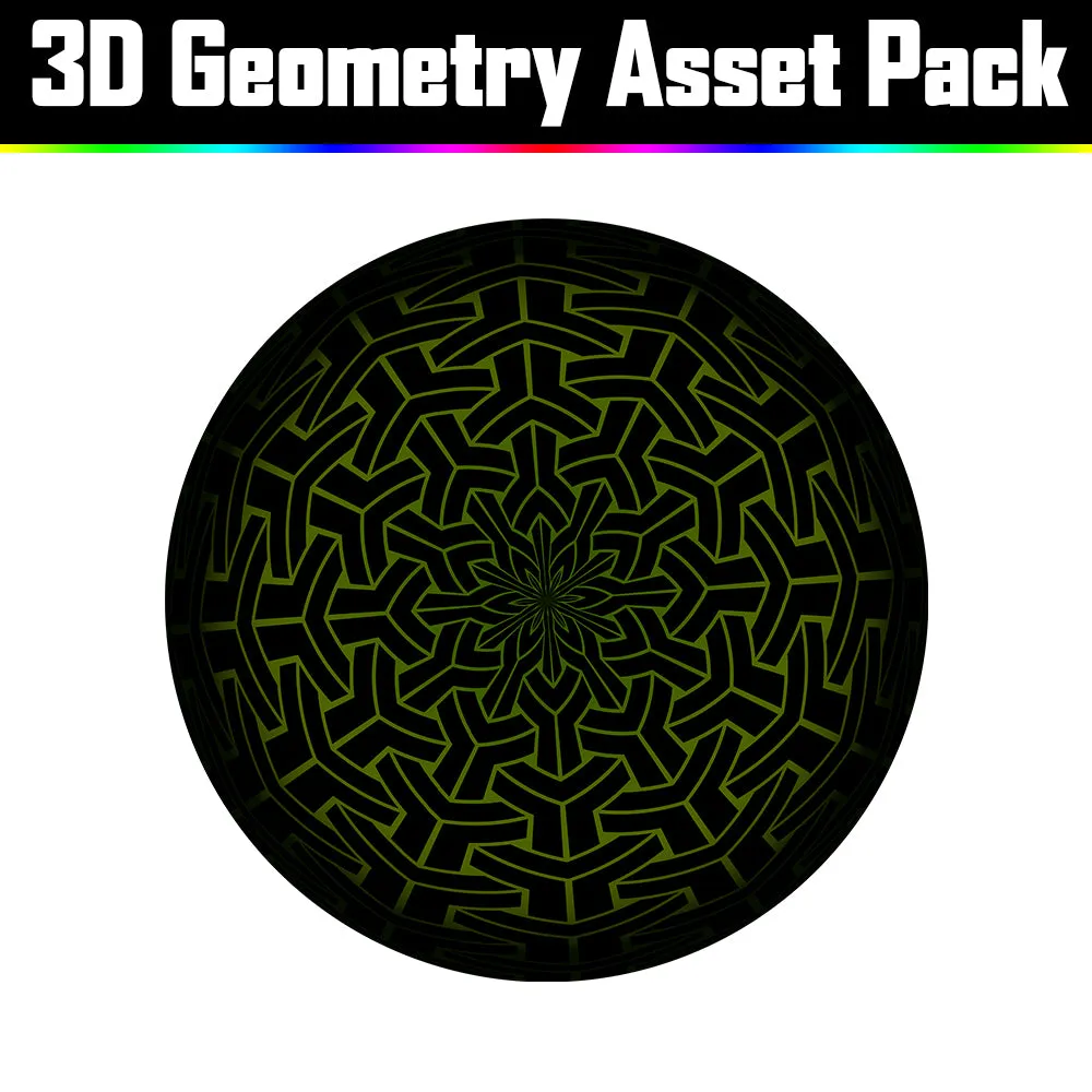 3D Geometry Asset Pack - Psychedelic Art Graphic Assets