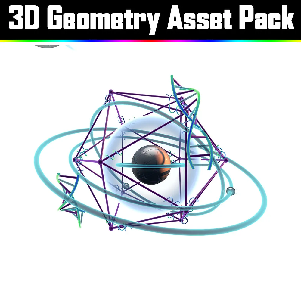 3D Geometry Asset Pack - Psychedelic Art Graphic Assets