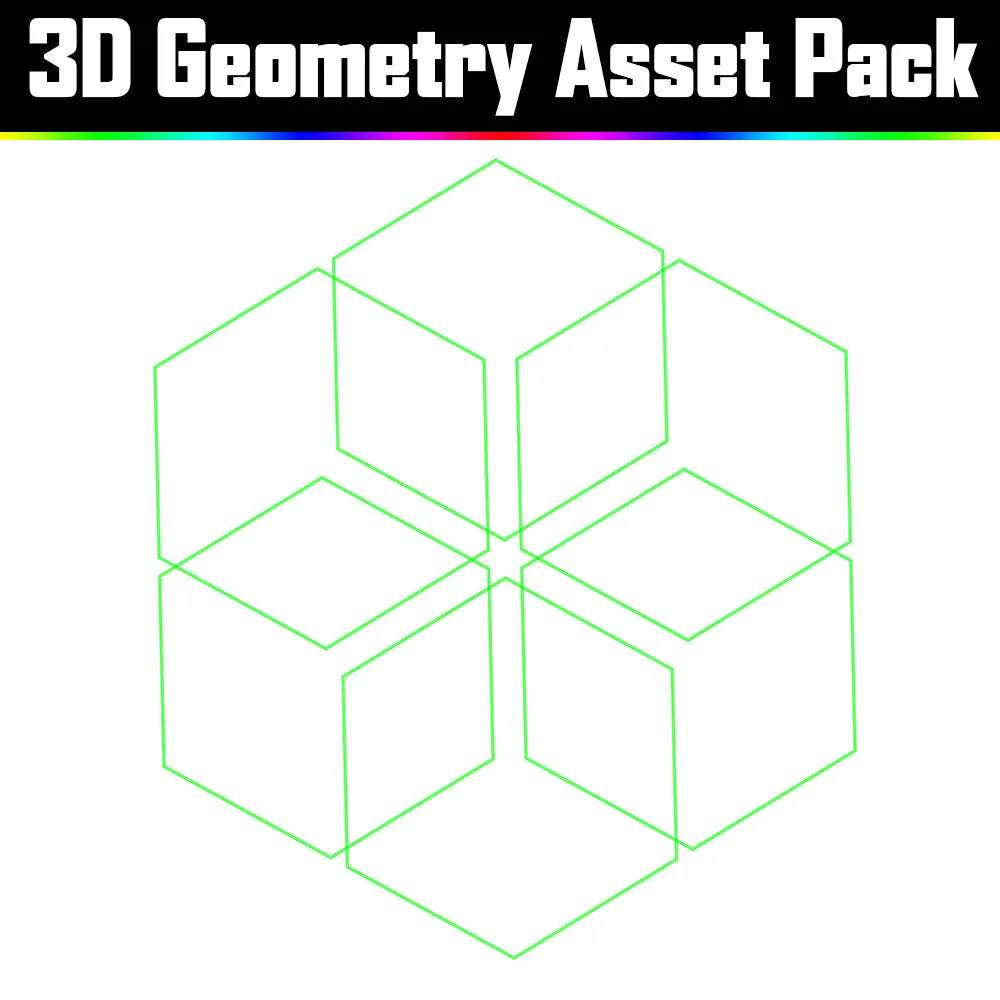 3D Geometry Asset Pack - Psychedelic Art Graphic Assets