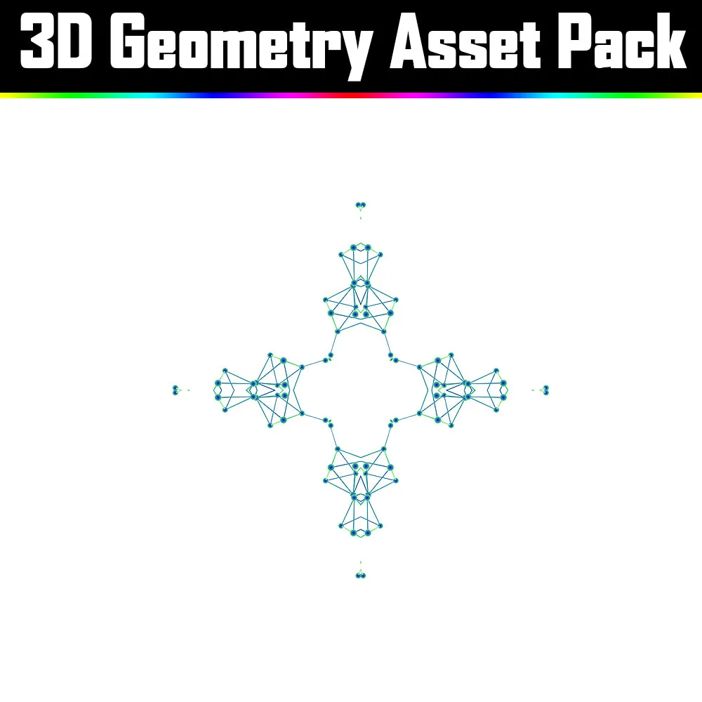 3D Geometry Asset Pack - Psychedelic Art Graphic Assets