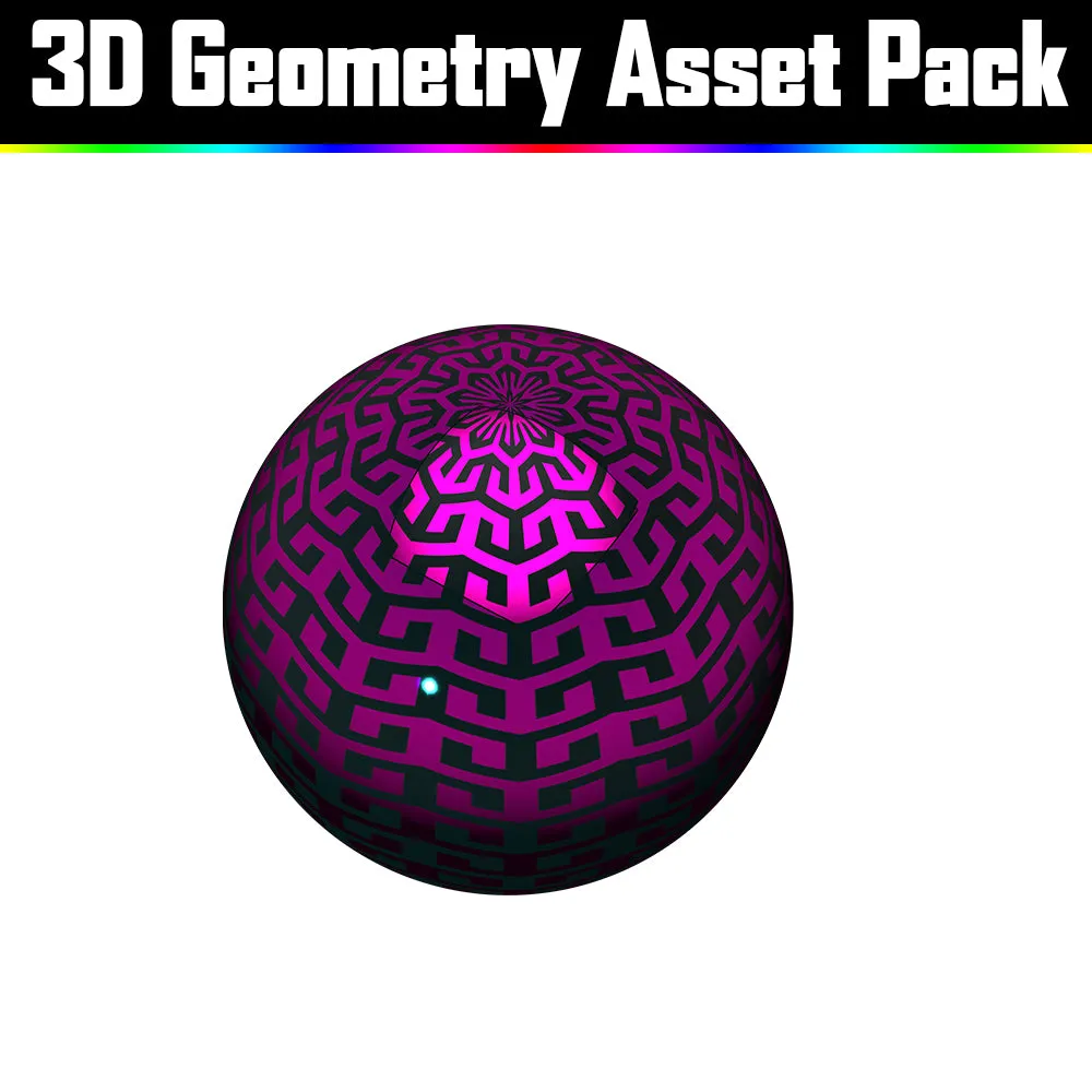 3D Geometry Asset Pack - Psychedelic Art Graphic Assets