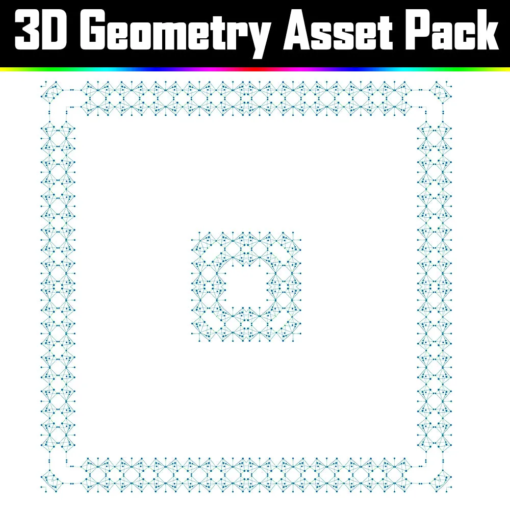 3D Geometry Asset Pack - Psychedelic Art Graphic Assets