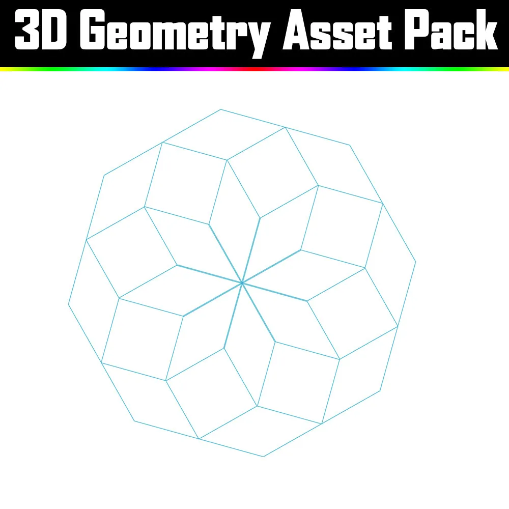 3D Geometry Asset Pack - Psychedelic Art Graphic Assets