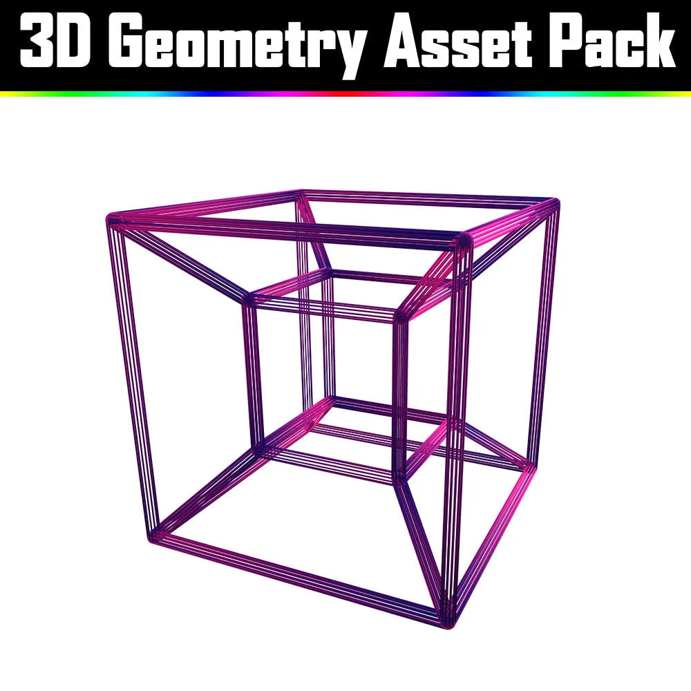 3D Geometry Asset Pack - Psychedelic Art Graphic Assets