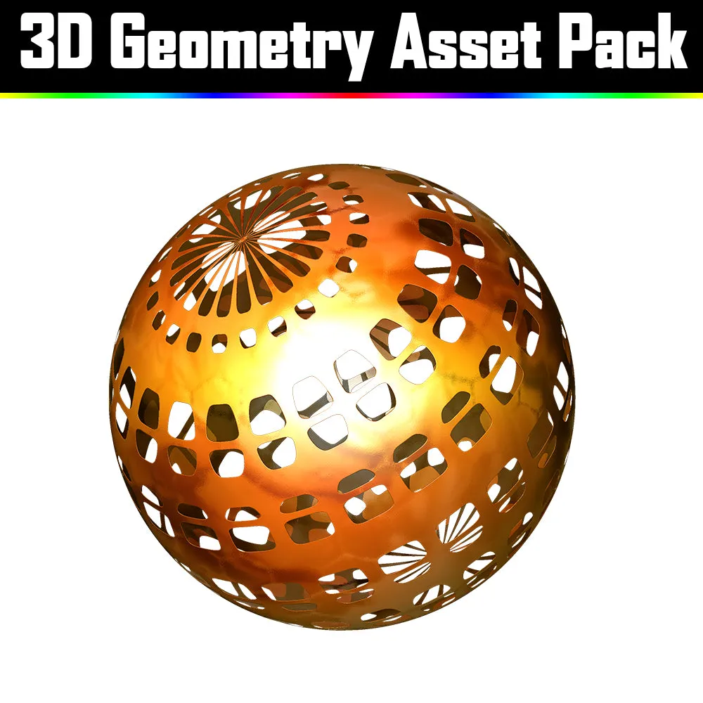 3D Geometry Asset Pack - Psychedelic Art Graphic Assets