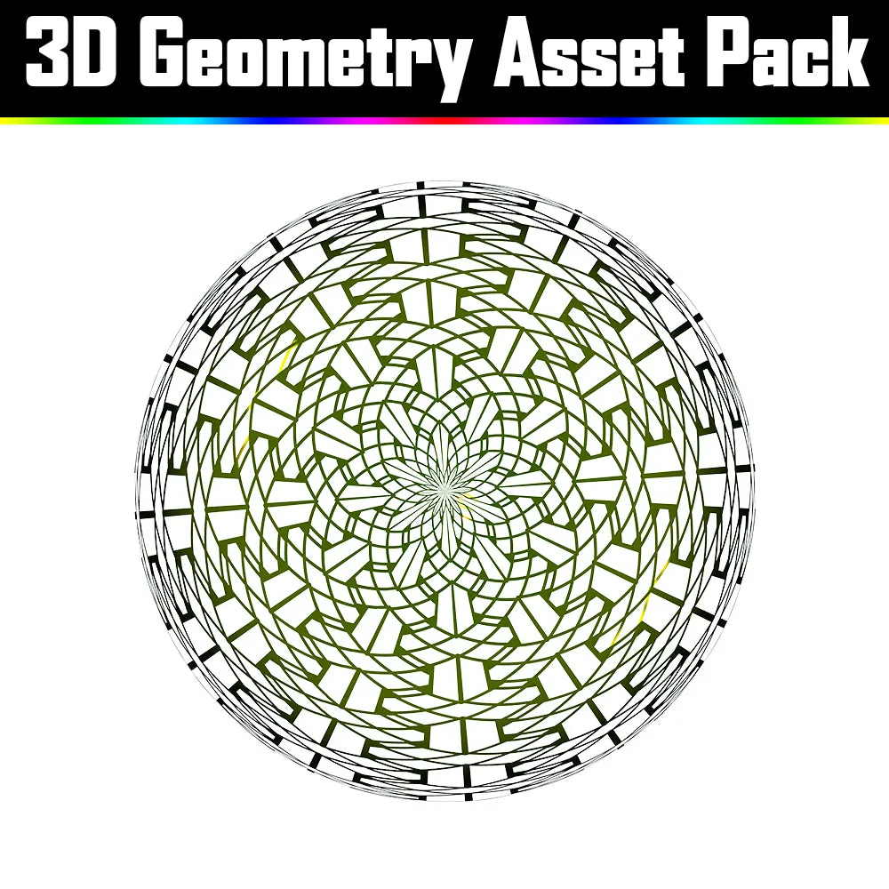 3D Geometry Asset Pack - Psychedelic Art Graphic Assets