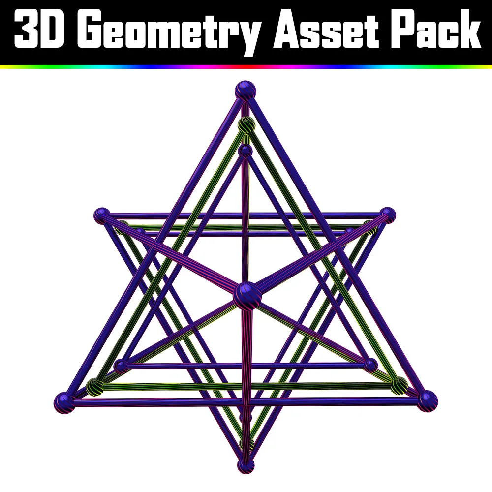 3D Geometry Asset Pack - Psychedelic Art Graphic Assets