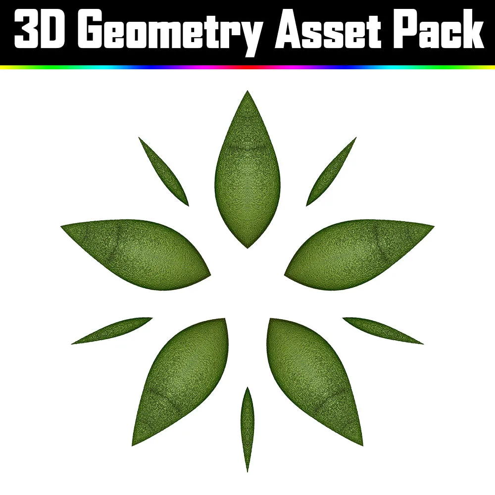 3D Geometry Asset Pack - Psychedelic Art Graphic Assets