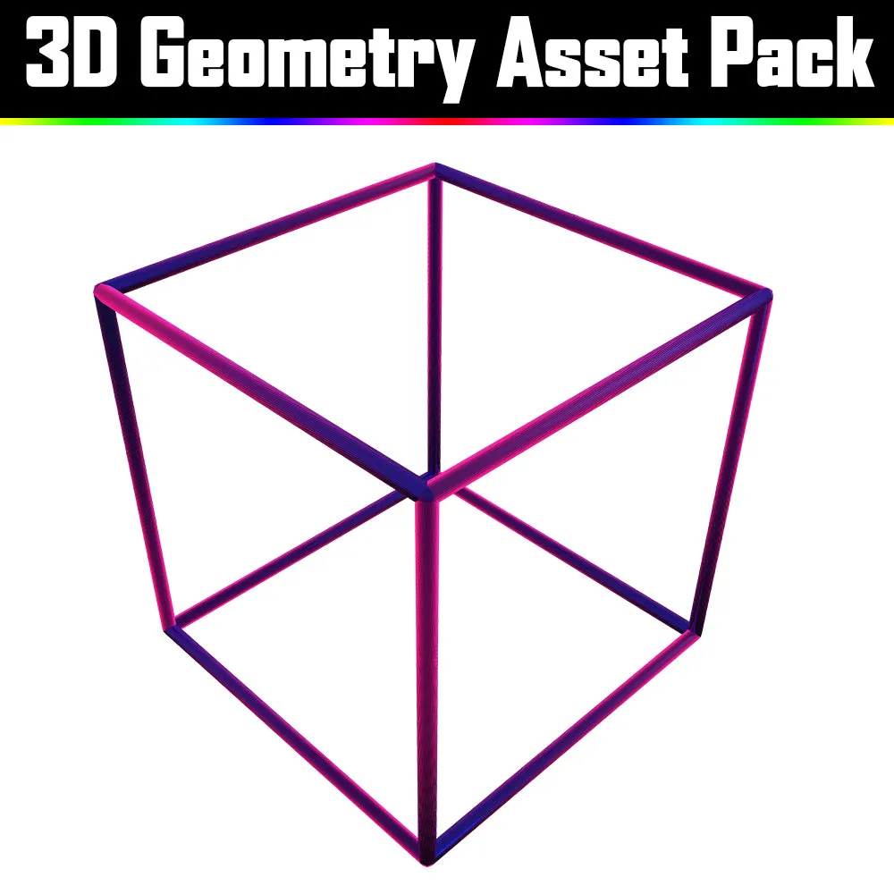 3D Geometry Asset Pack - Psychedelic Art Graphic Assets