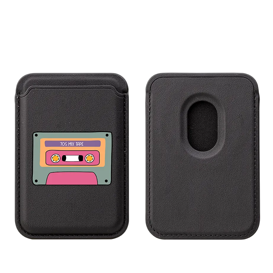 70's Mix Tape MagSafe Wallet- Black