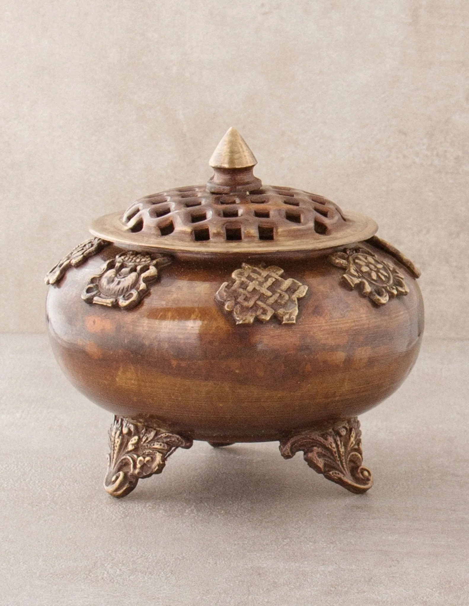 8 Auspicious Symbols Tibetan Incense Burner