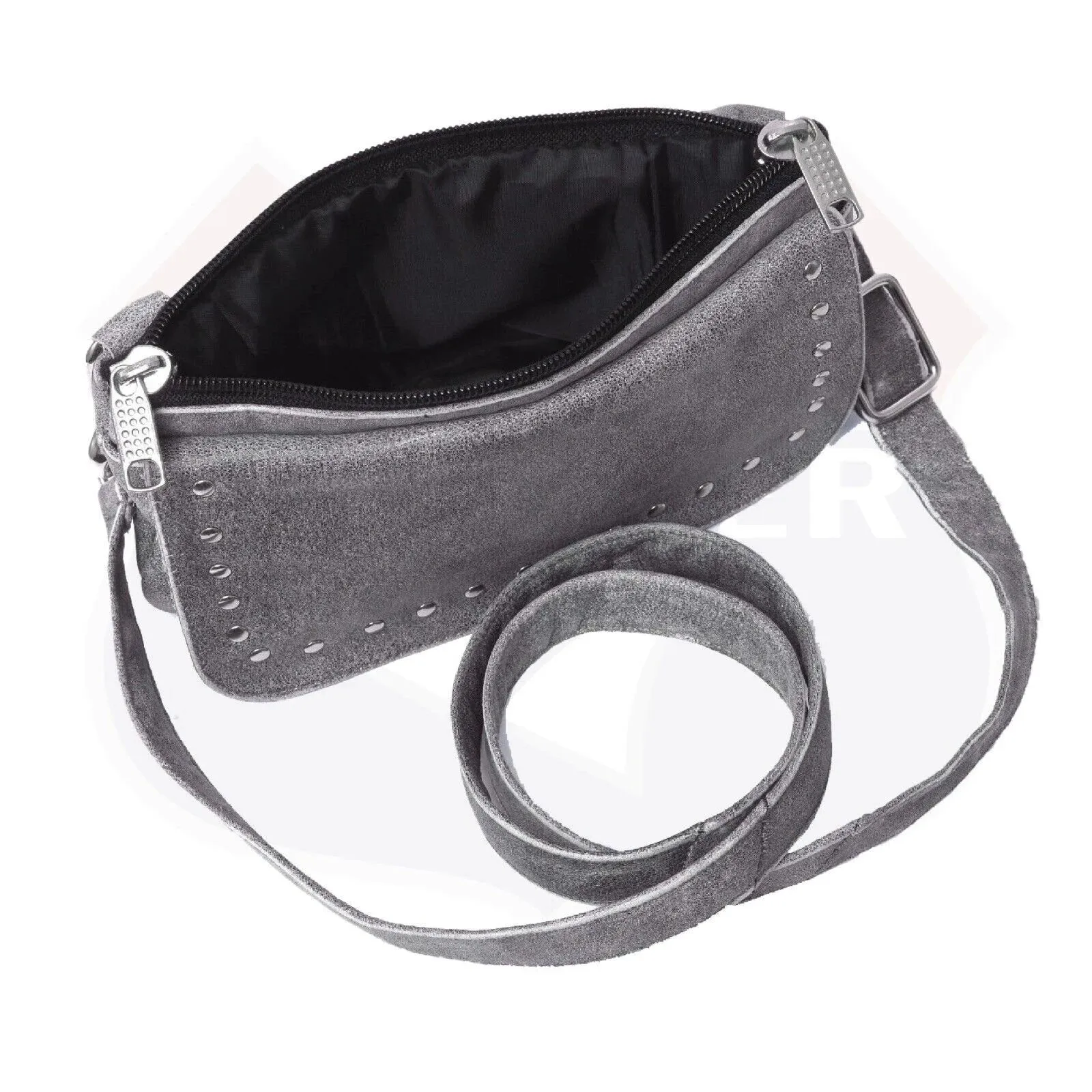 80151GRAY Women studded hip bag