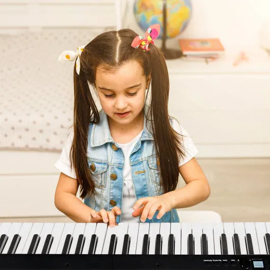 88-Key Folding Electric Lighted Piano Full-Size Portable Keyboard MIDI-Black