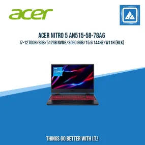 ACER NITRO 5 AN515-58-78A6 I7-12700H/8GB/512GB NVME/3060 6GB | BEST FOR GAMING AND AUTOCAD LAPTOP