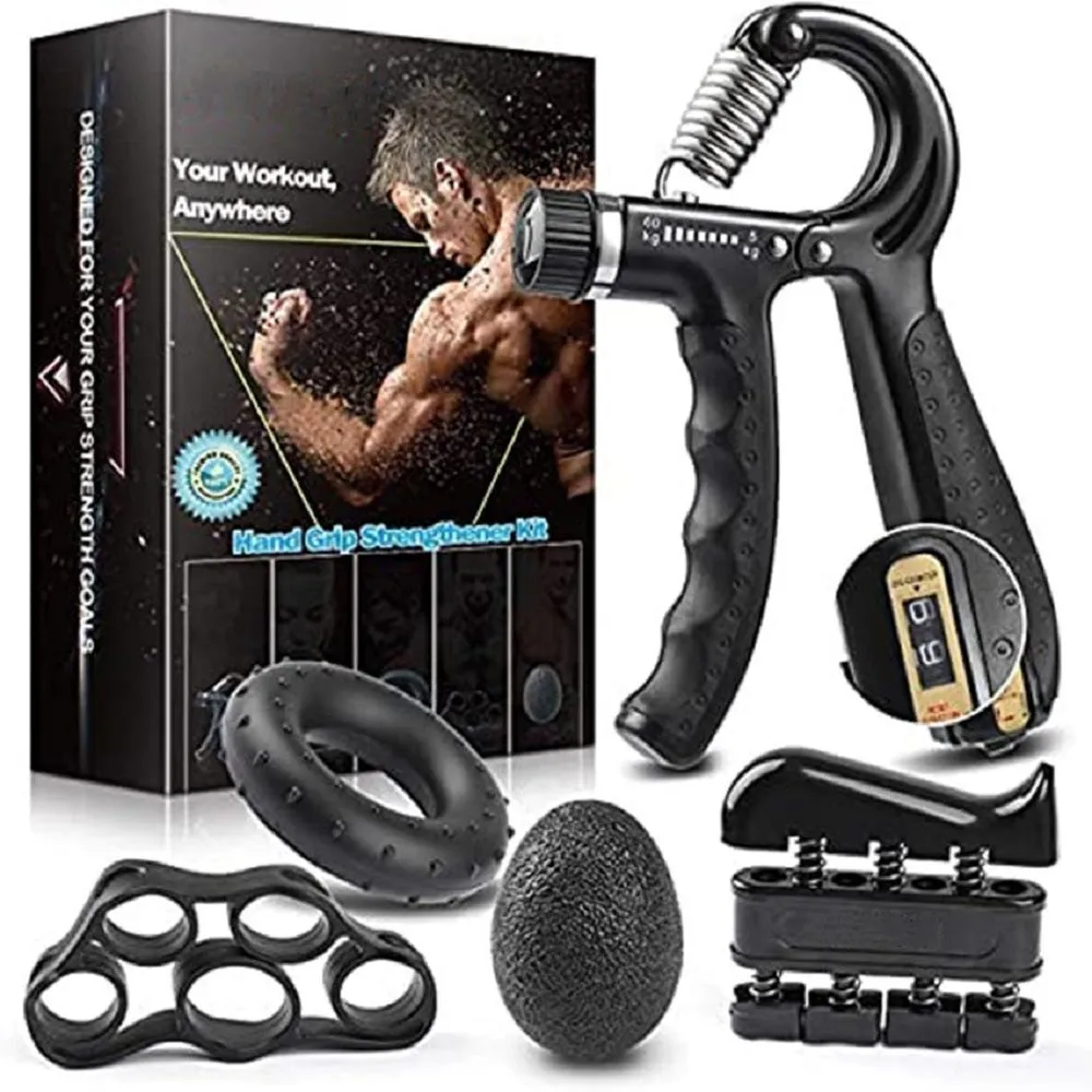 Adjustable Finger Hand Grip Strengthener Kit – 5 in 1 Set