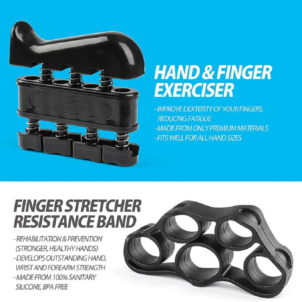 Adjustable Finger Hand Grip Strengthener Kit – 5 in 1 Set