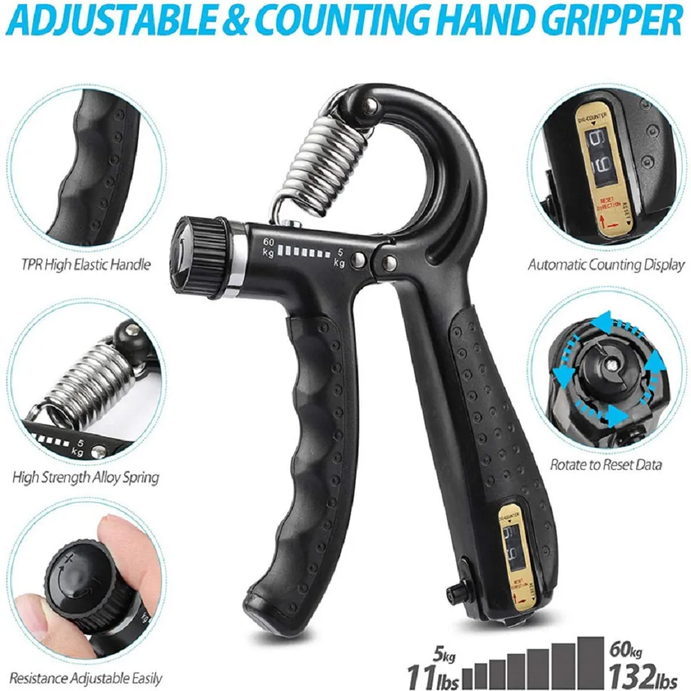 Adjustable Finger Hand Grip Strengthener Kit – 5 in 1 Set