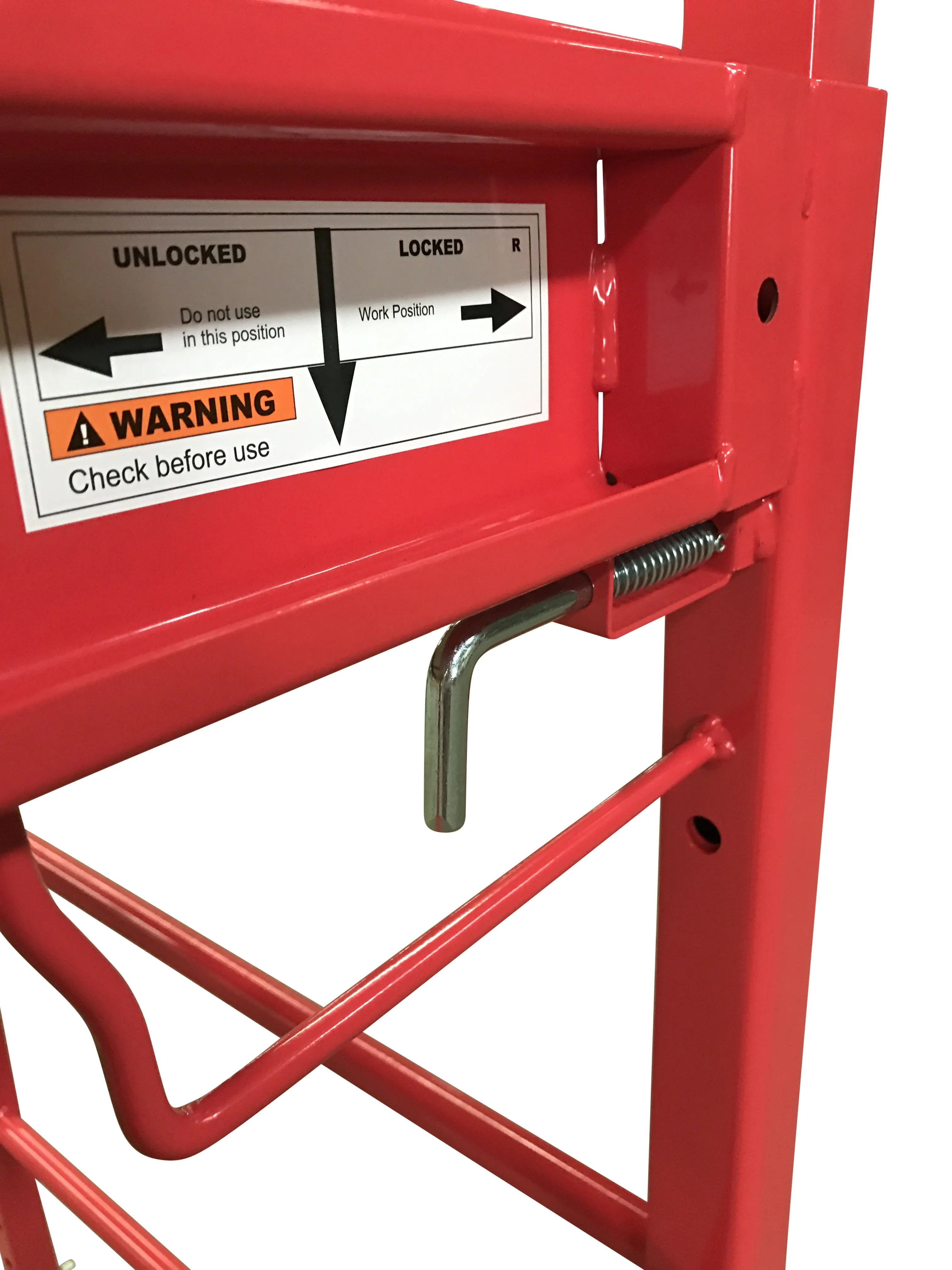 Adjustable Mobile Scaffold Ladder, 450KG, Steel, Red