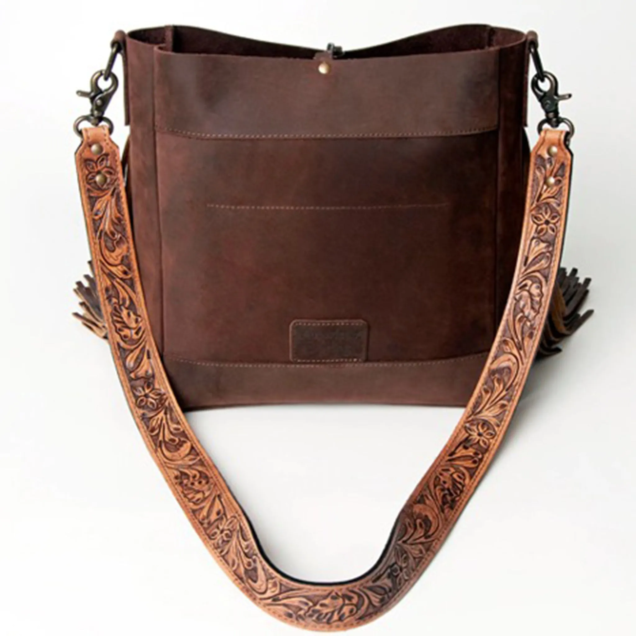 American Darling Chocolate Brown & Turq Fringe Bag