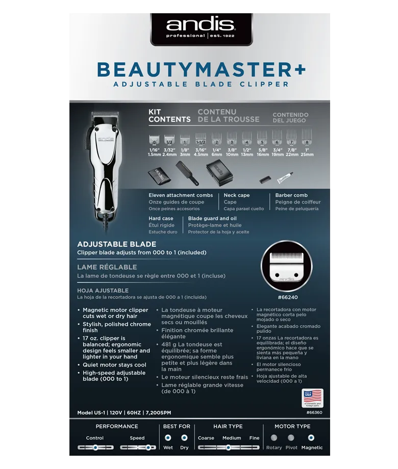 Andis Beauty Master  Adjustable Blade Clipper