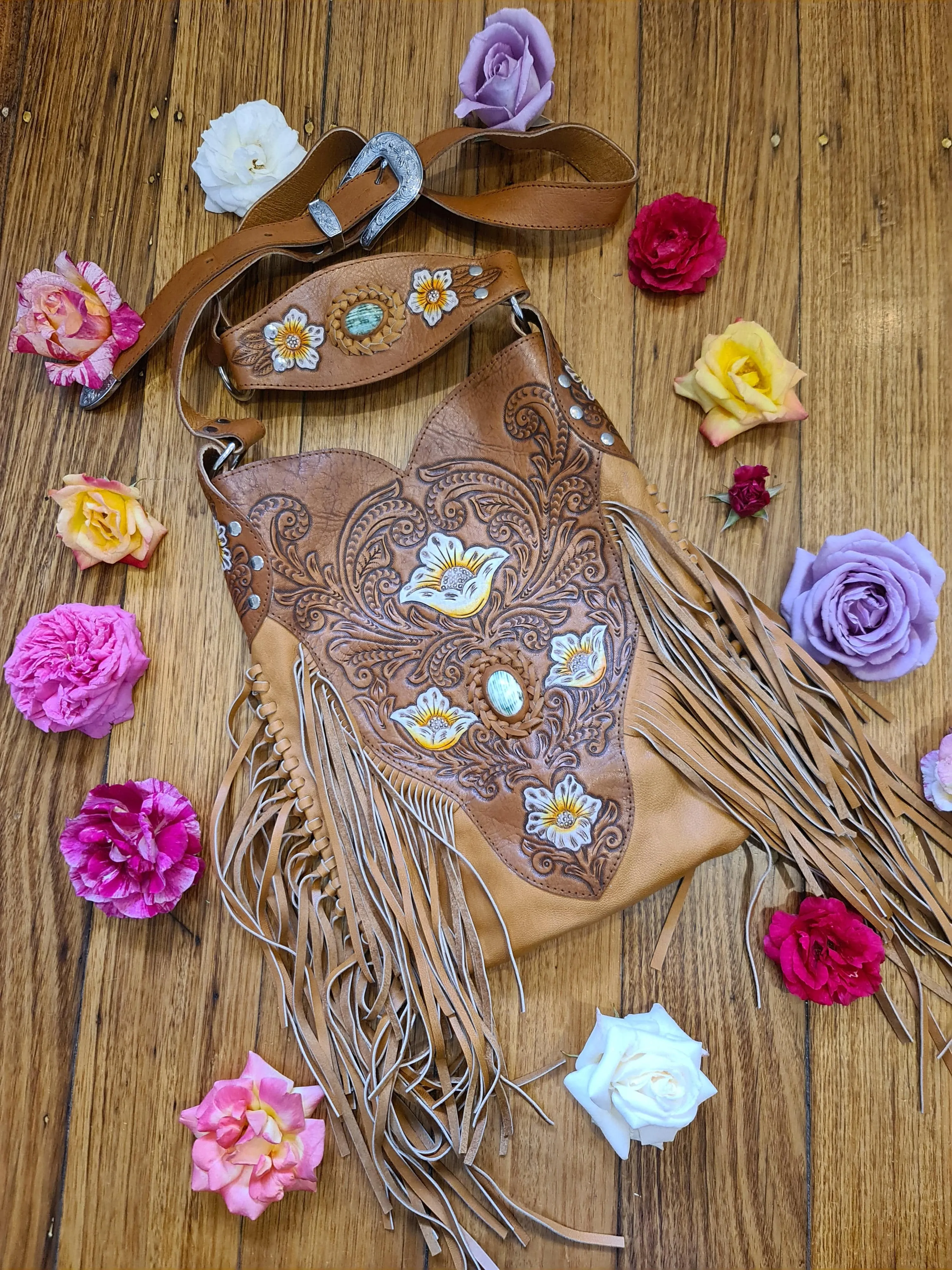 Arielle Fringe Bag - Tan