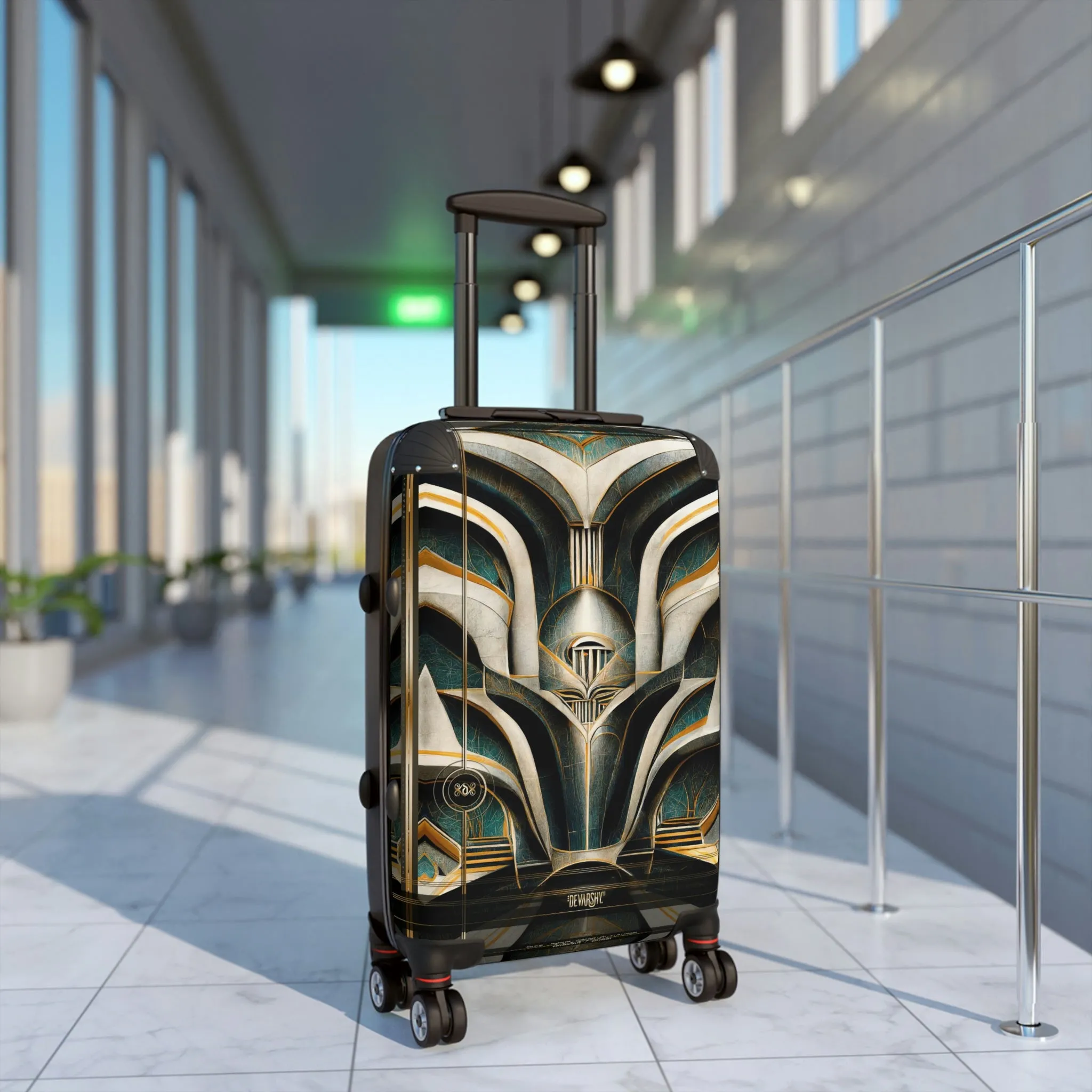 ART DECO Suitcase 3 Sizes Carry-on Suitcase Metropolis Travel Luggage Hard Shell Suitcase with Wheels| D20128