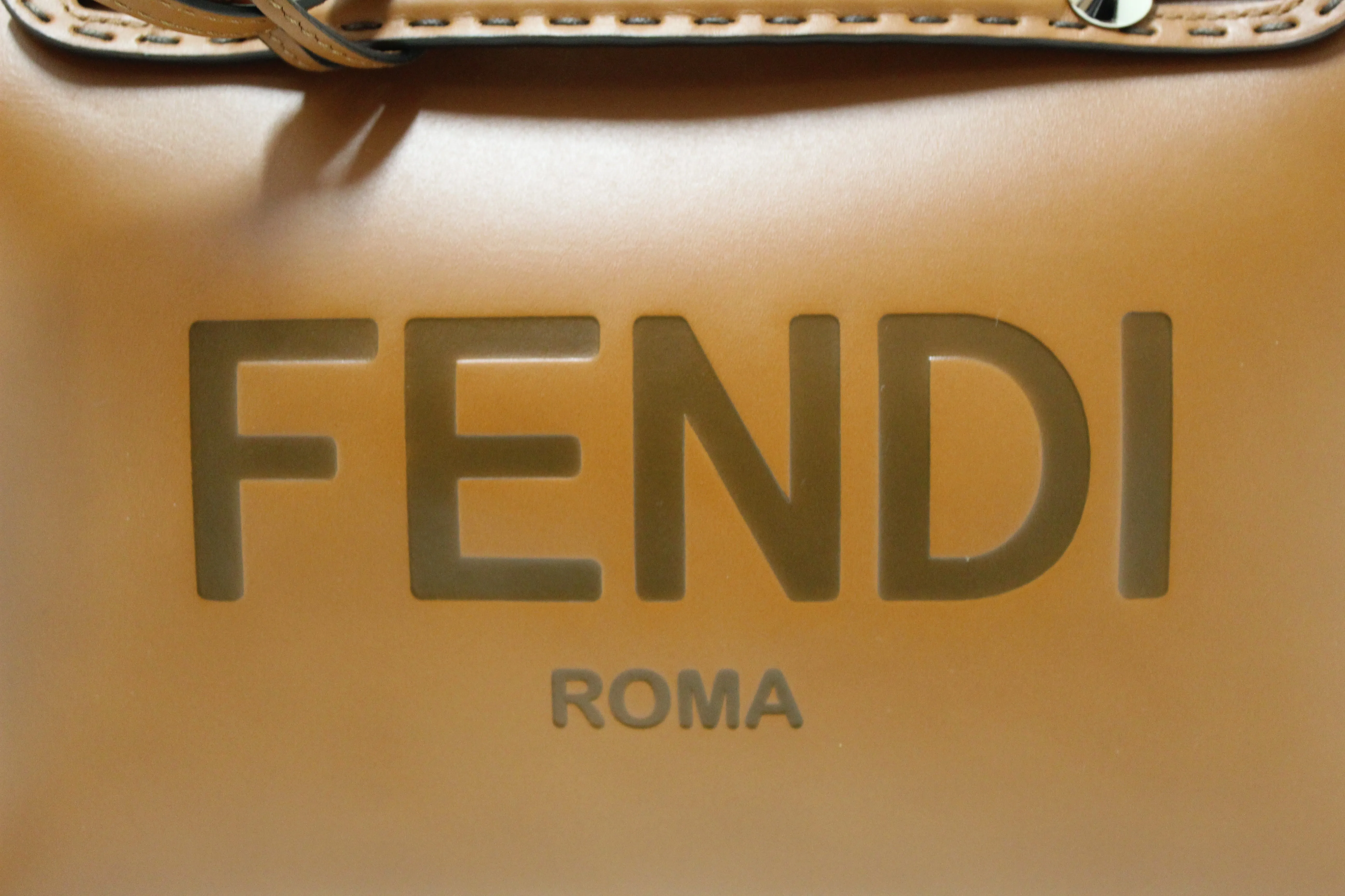 Authentic Fendi Brown Leather By the Way Medium Boston Bag