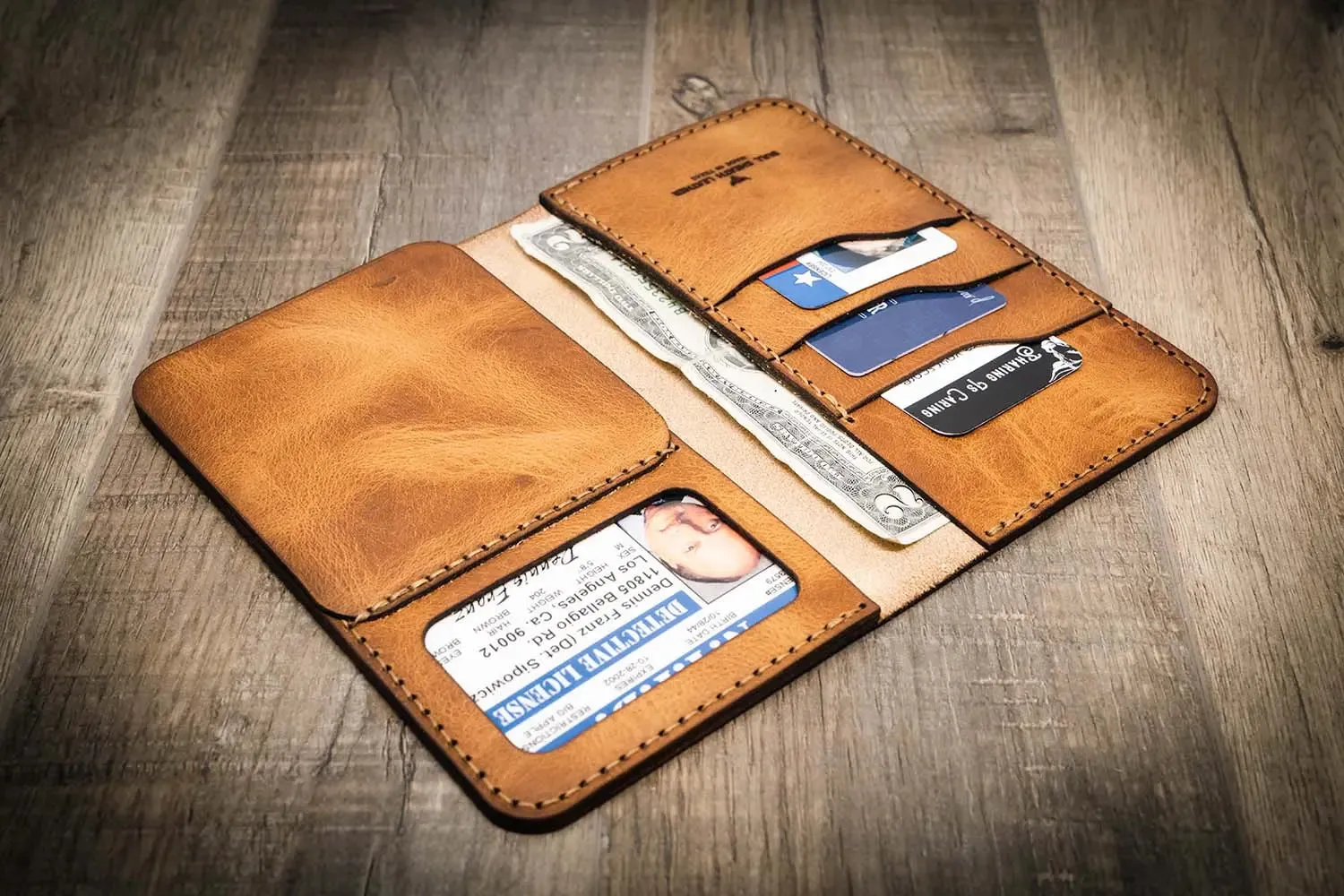 Badge Long Wallet - Saddle Tan