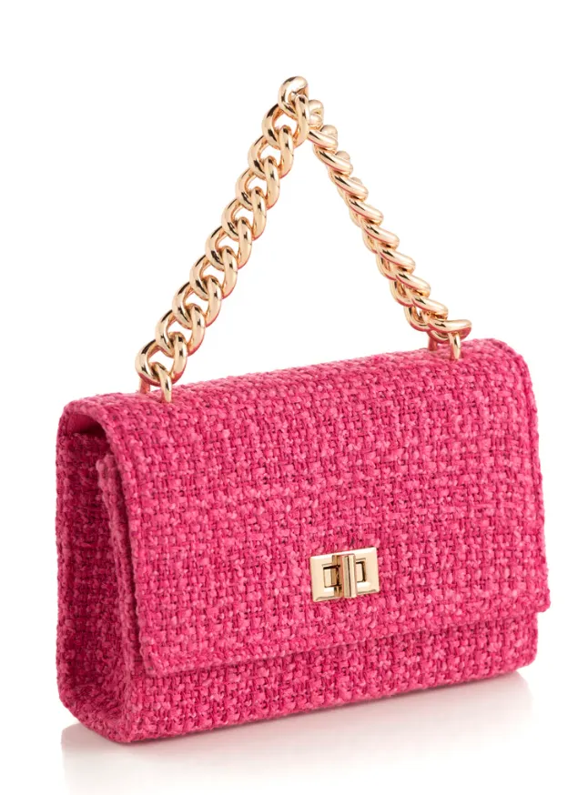 Billie Mini Tweed Handbag, Pink