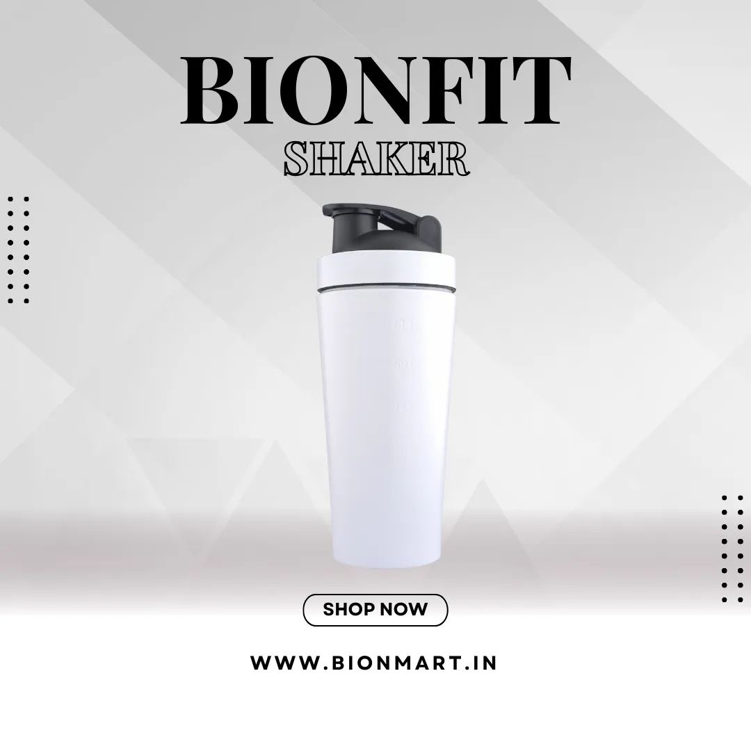 BIONFIT Stainless Steel Gym Shaker Bottle for Protein Shake, Sports and Hiking Bottle 700 ml Shaker