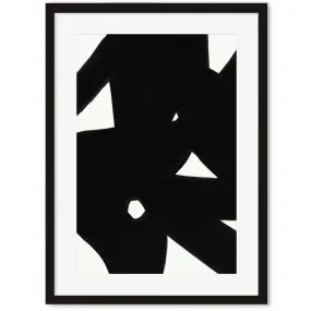 Black Abstract Lines Framed Art