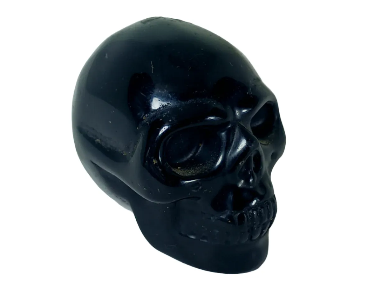 Black Obsidian Crystal Small Skull Carving