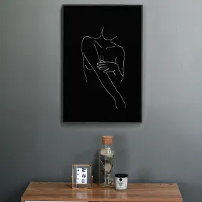 Black On White Female Framed Canvas