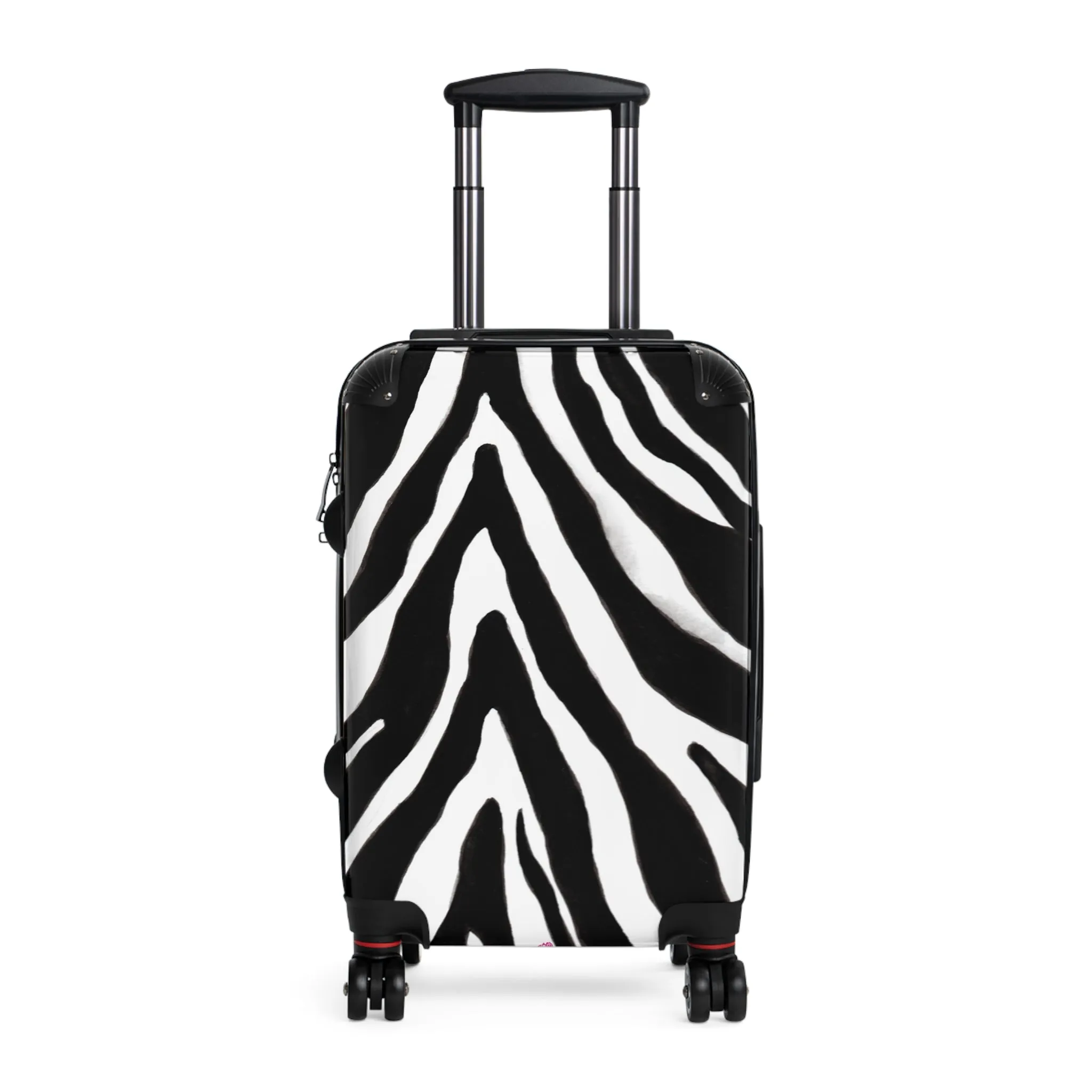 Black Zebra Print Cabin Suitcase, Zebra Striped Animal Print Designer Suitcase Luggage (Small, Medium, Large)