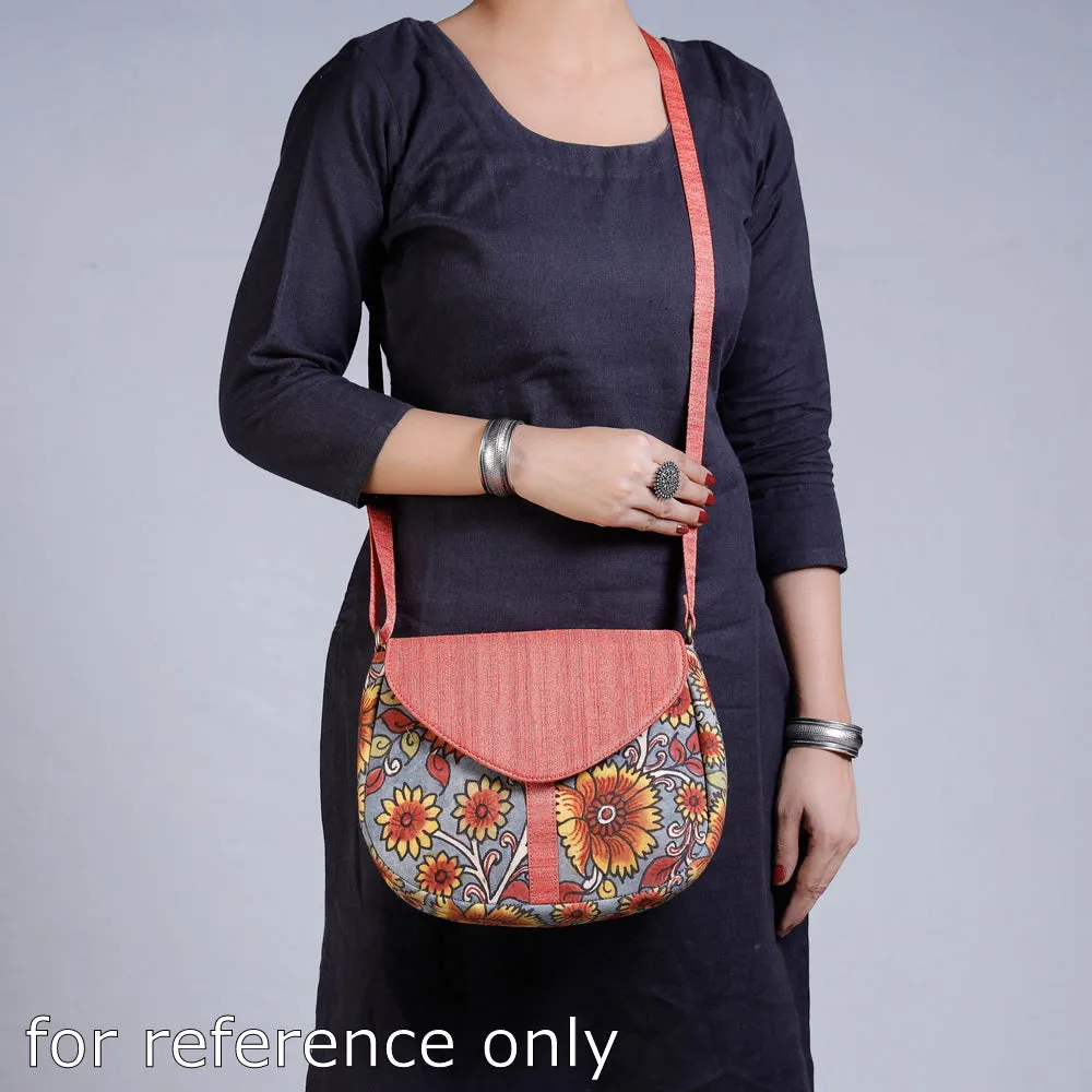 Blue - Sling Bag - Handpainted Kalamkari Natural Dyed Ghicha Silk