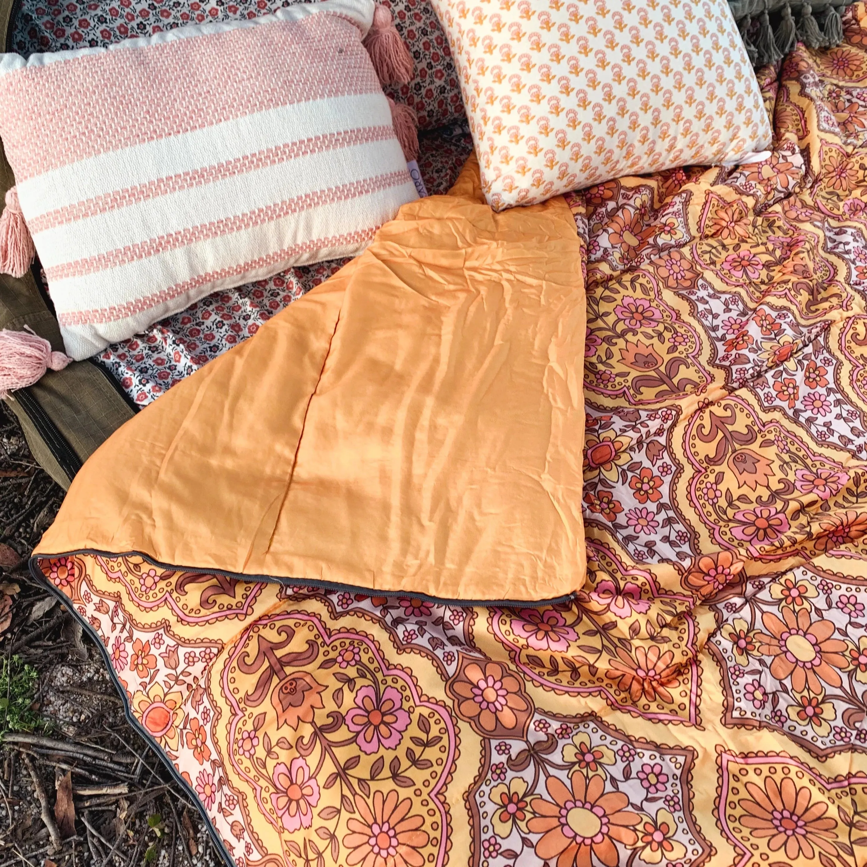 Boho Camp Chair & Sleeping Bag Combo