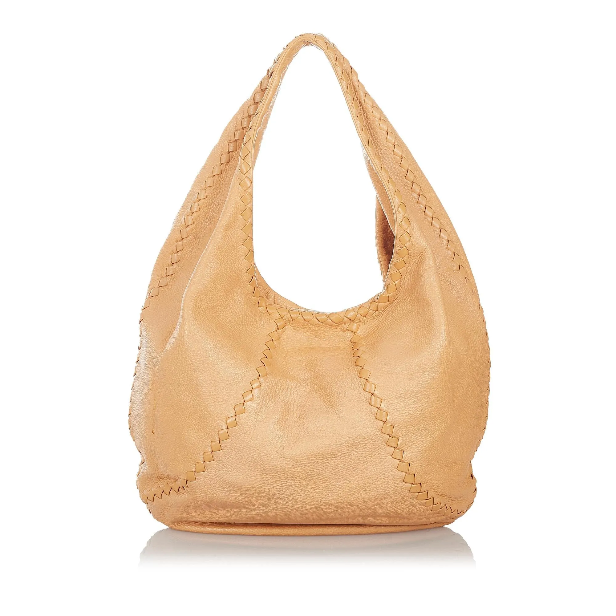 Bottega Veneta Baseball Leather Hobo Bag (SHG-27143)