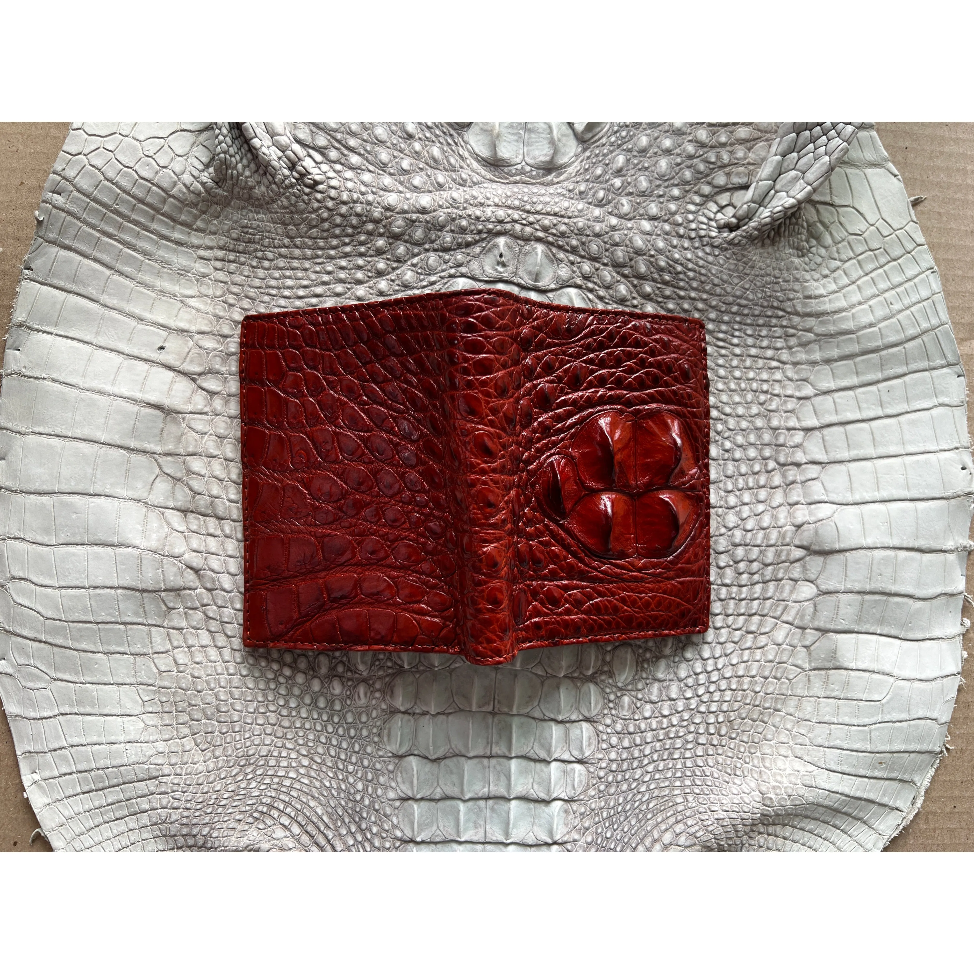 Brown Alligator Skin Bifold Wallet For Men | Handmade Crocodile Leather Wallet RFID Blocking | VL2117