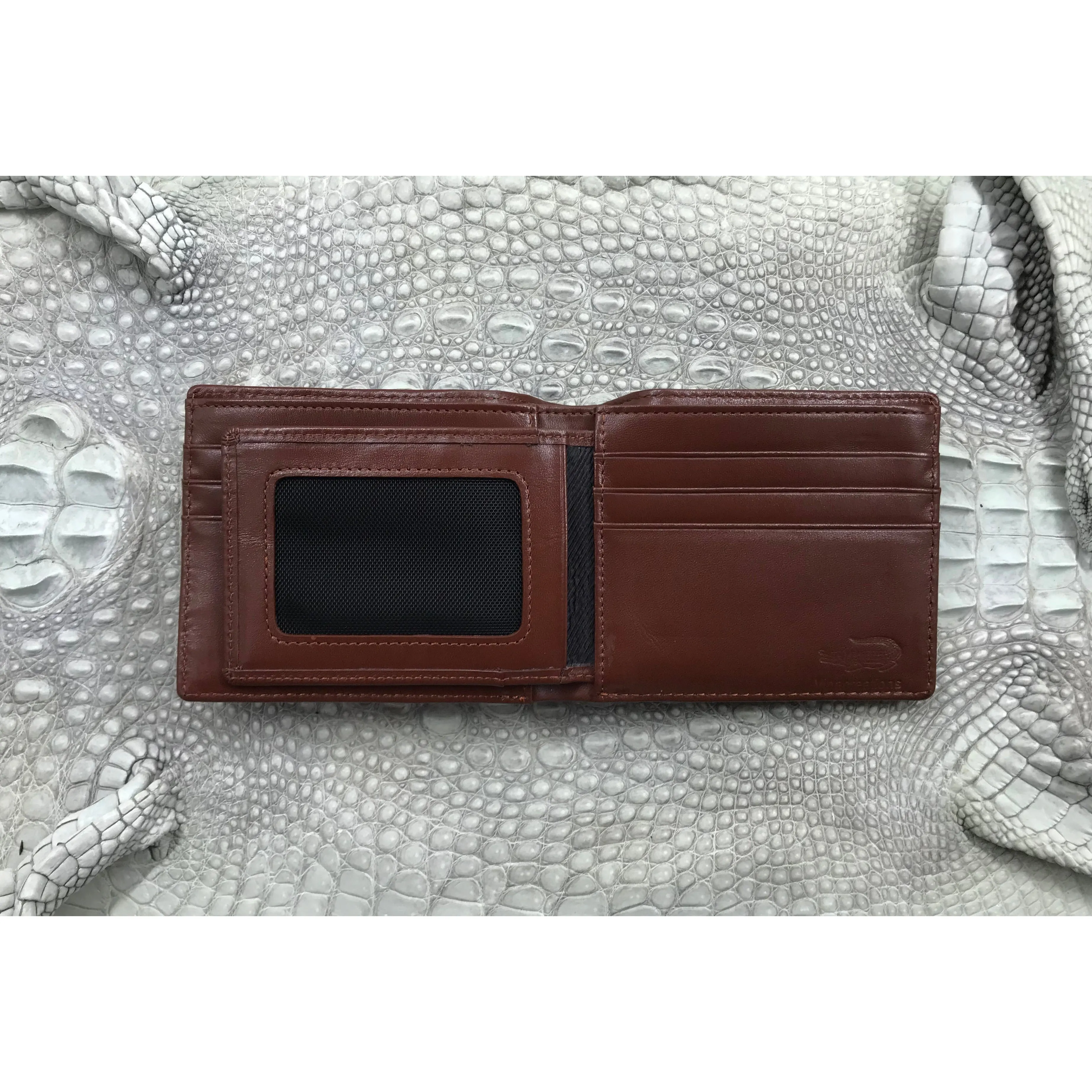 Brown Alligator Skin Bifold Wallet For Men | Handmade Crocodile Leather Wallet RFID Blocking | VL5557