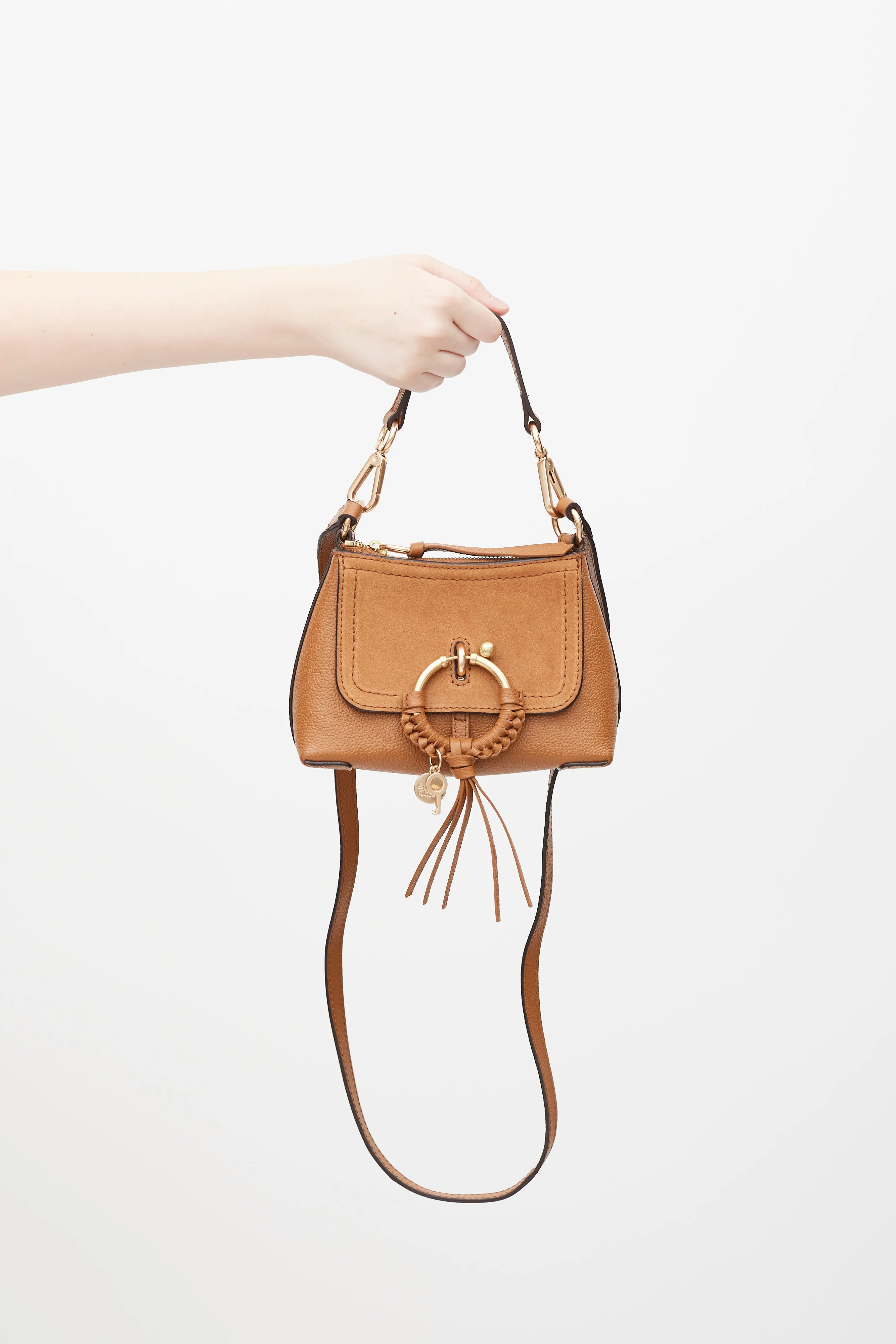 Brown Leather Mini Joan Crossbody Bag