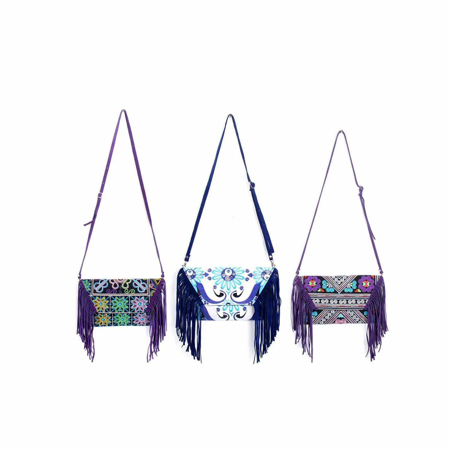 BUNDLE: 3 Piece Sustainably Made Boho Crossbody Bag - Thailand