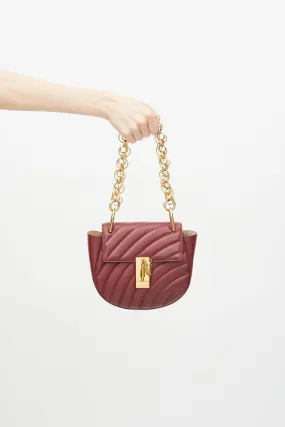 Burgundy Quilted Mini Drew Bijou Bag