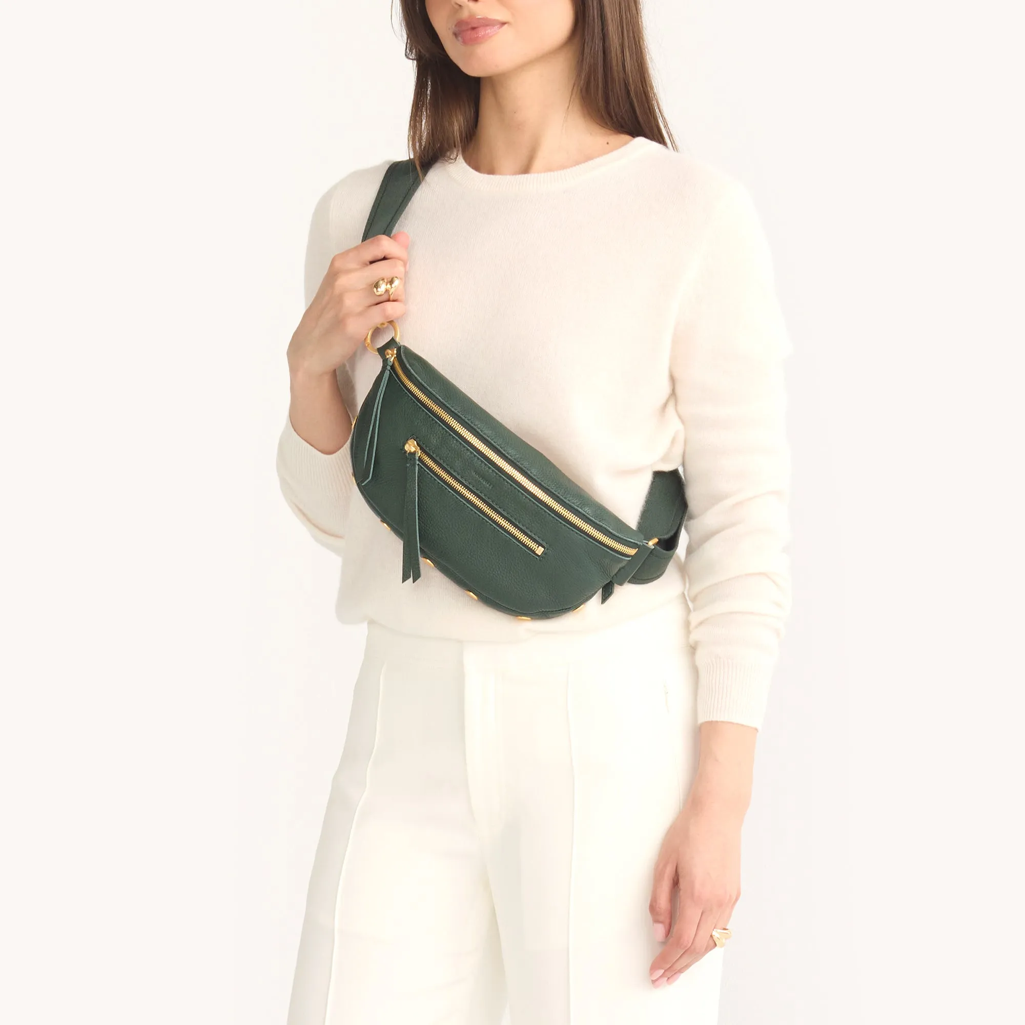 Charles Crossbody | Green Room Pebble/Brushed Gold | Med