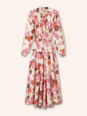 Cheesecloth Bali-print full-length dress