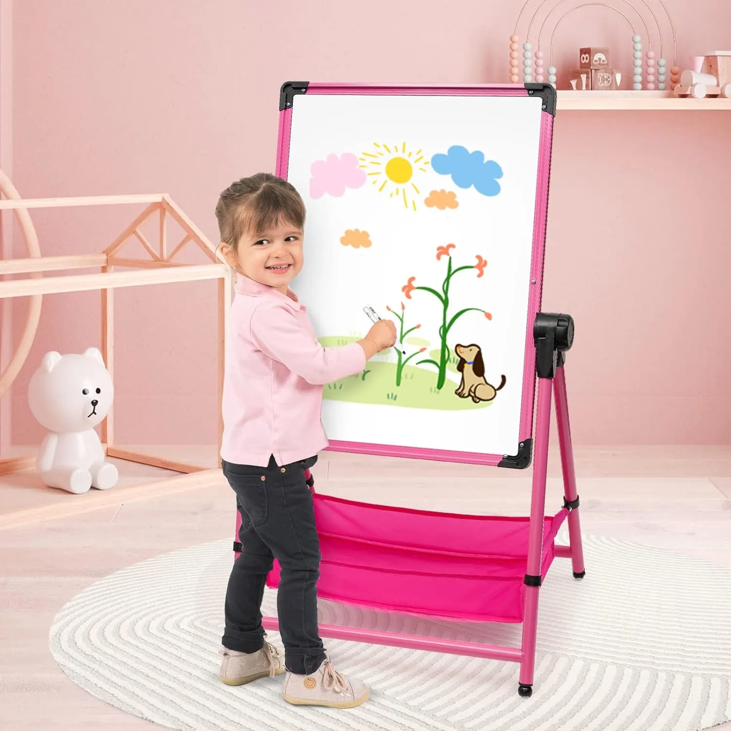 Children's Folding Easel Double-Sided Art Board