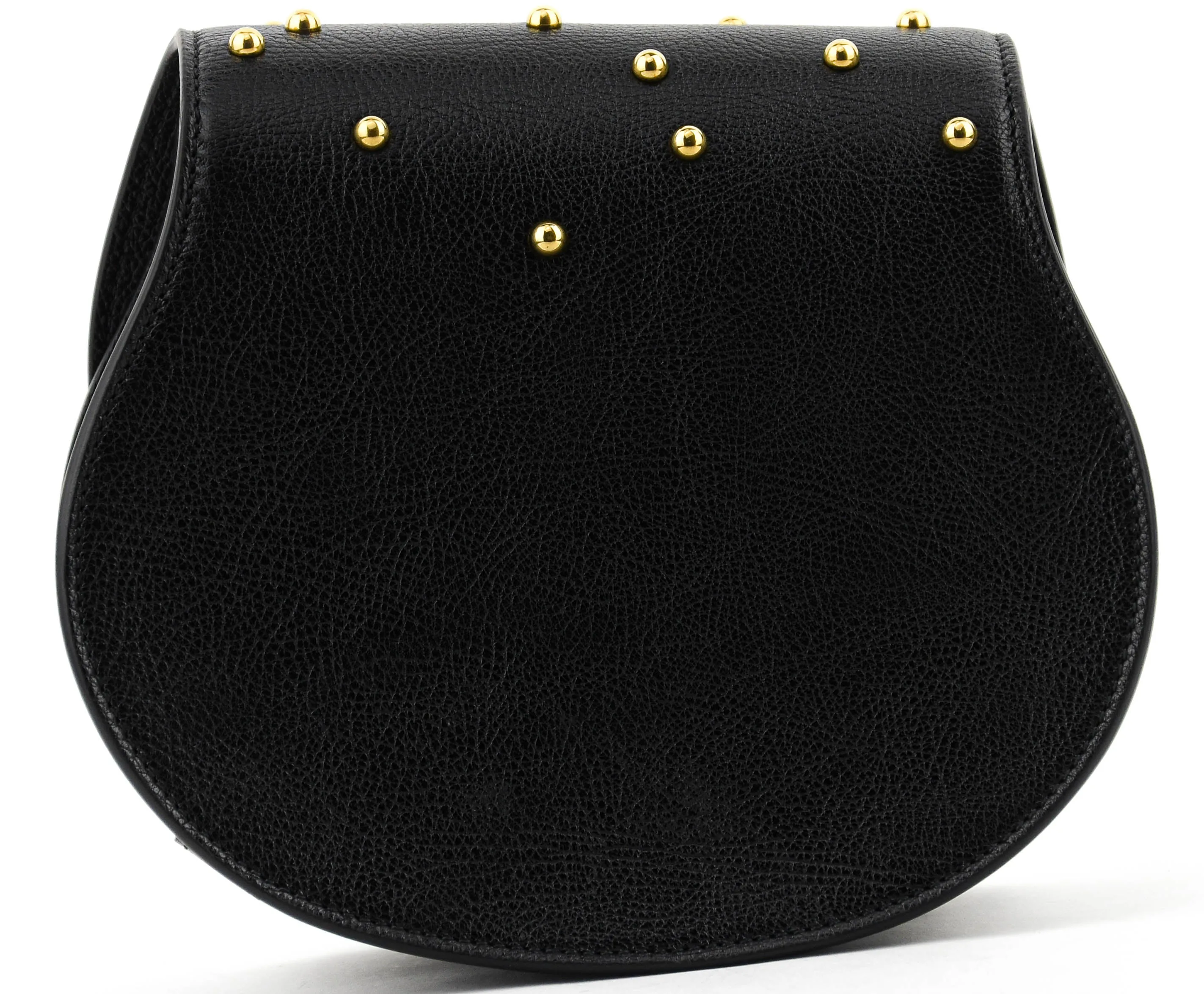 CHLOE SMALL MARCIE SADDLE BAG STUDDED BLACK