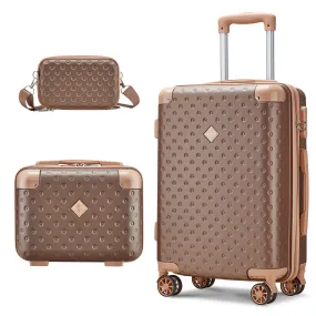 Classic Portable Travel Suitcase Set with Cosmetic Bag and Amenity Bag